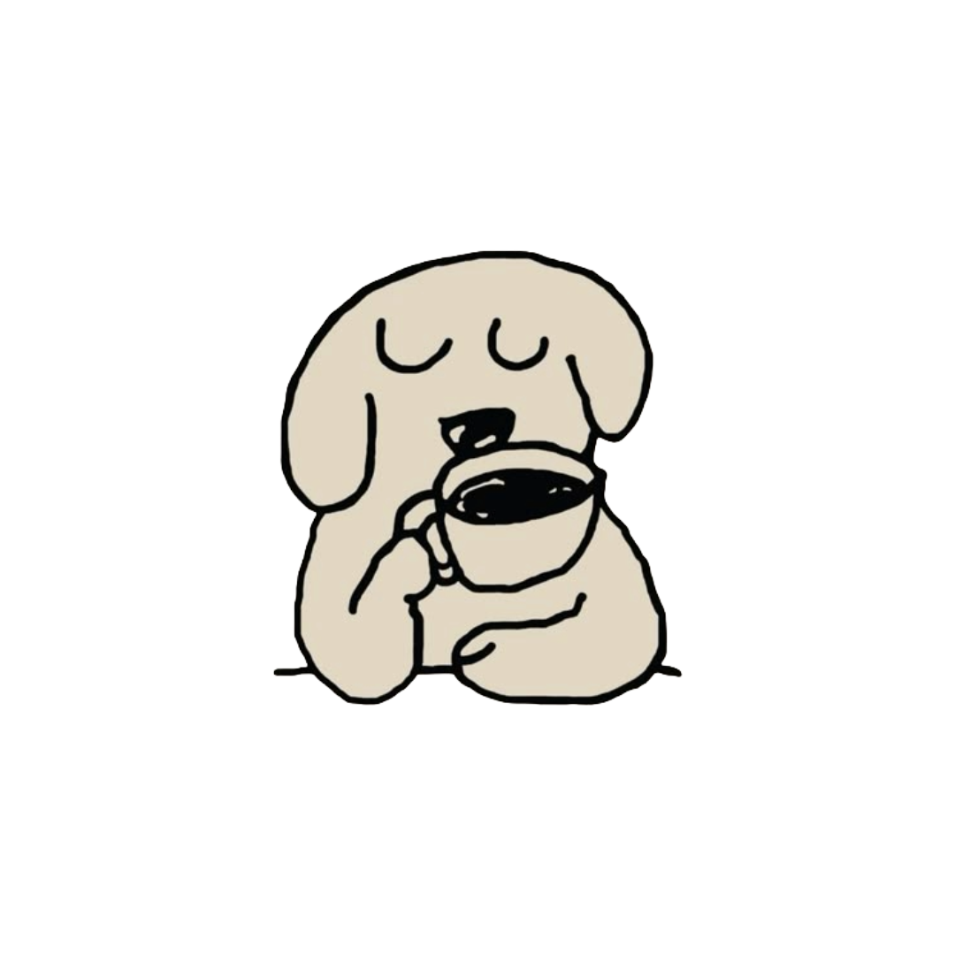 Dog with coffee