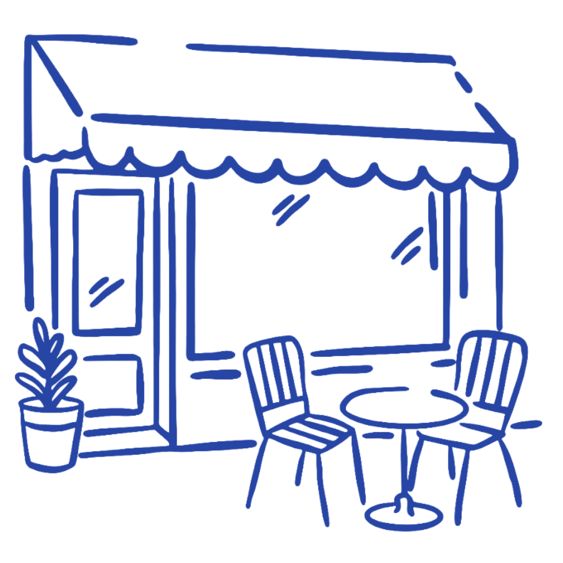 Illustrated cafe storefront